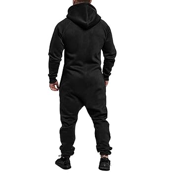 COOFANDY Mens Hooded Jumpsuits Full zip One Piece